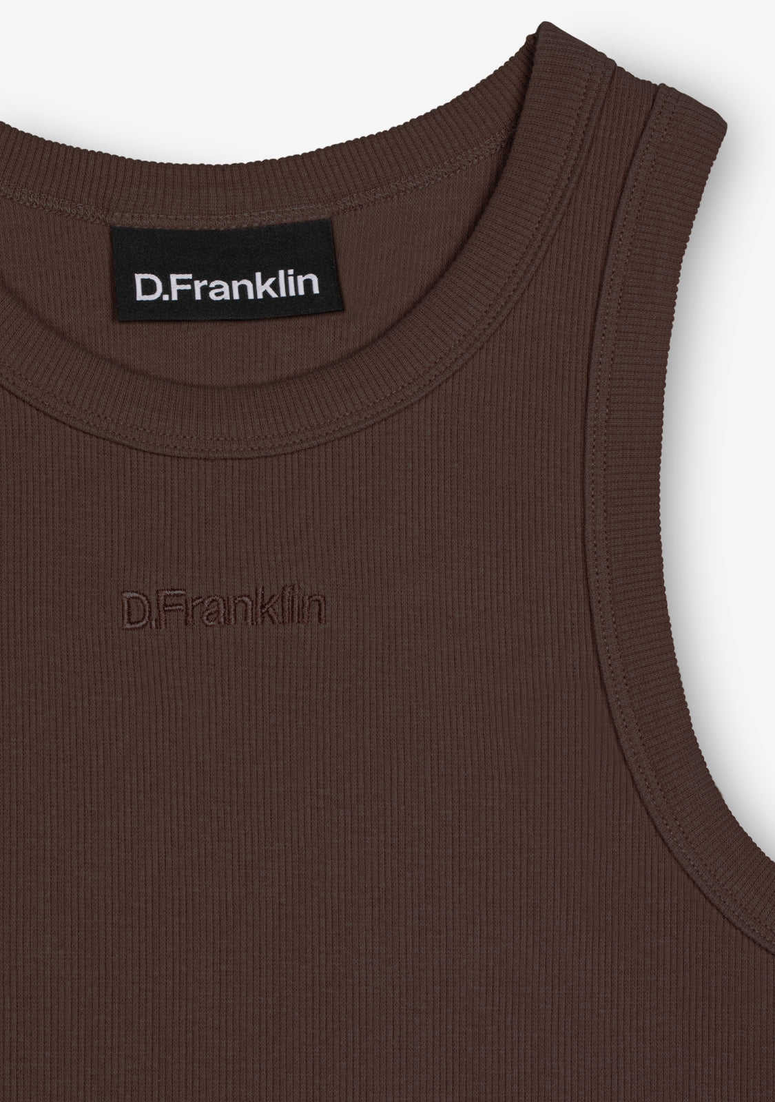 Rib Tank Top Brown - Image 2