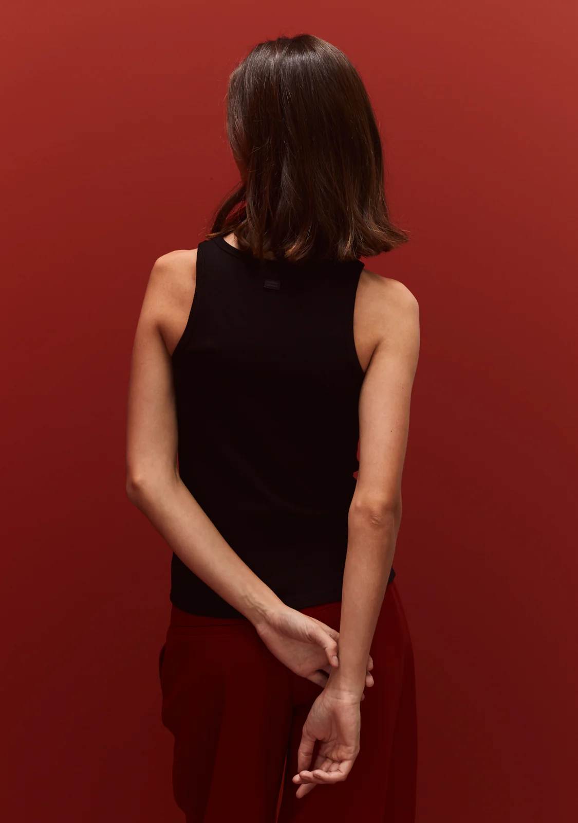 Rib Tank Top Heart Black - Image 3
