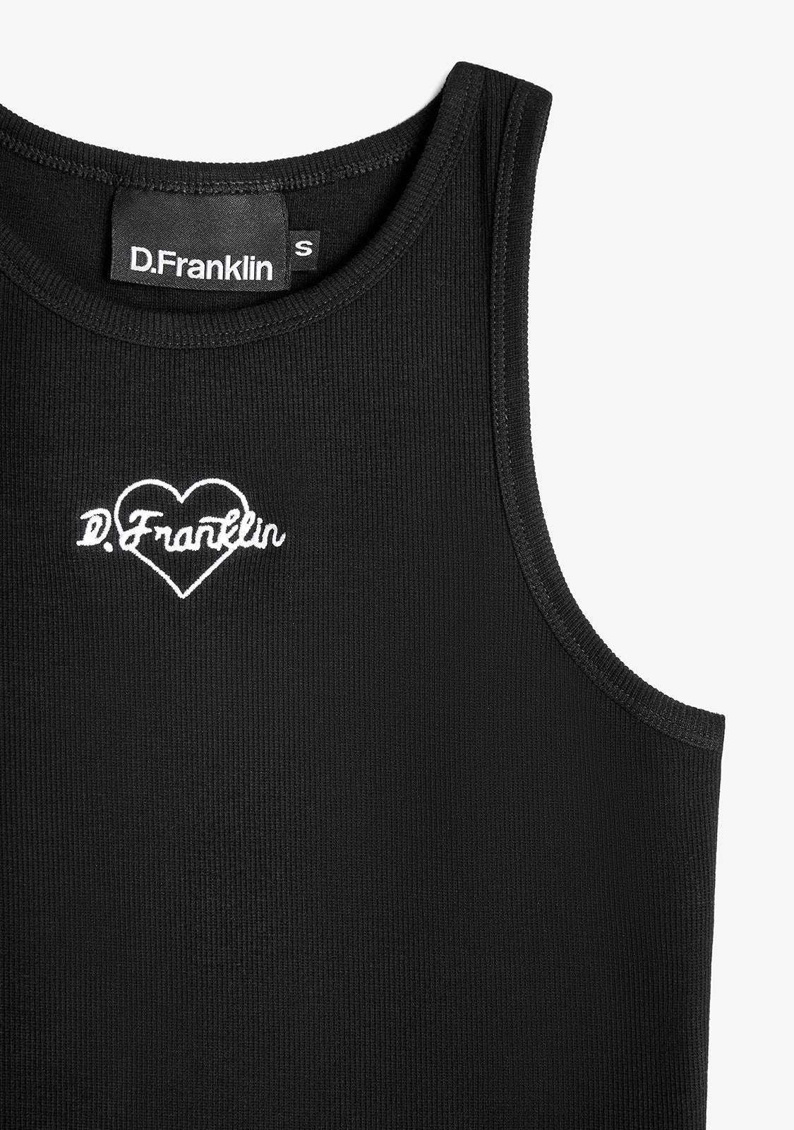 Rib Tank Top Heart Black - Image 4