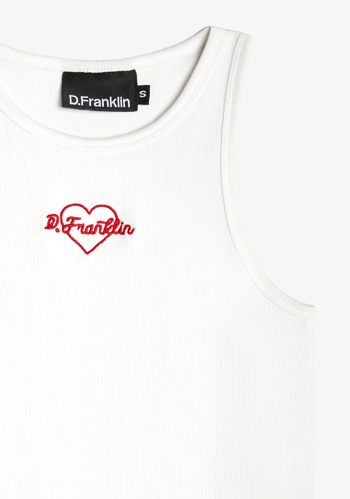 Rib Tank Top Heart White - Image 4