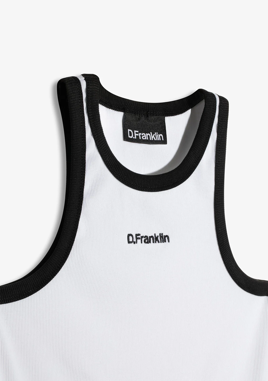 Rib Tank Top White / Black - Image 4