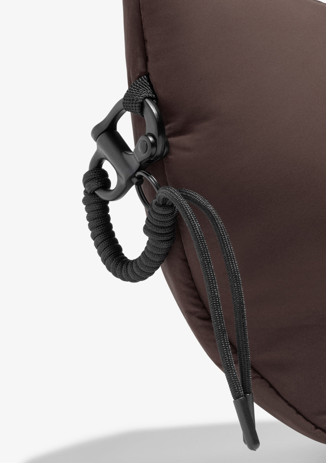 Round Nylon Crossbody Bag Brown - Image 4