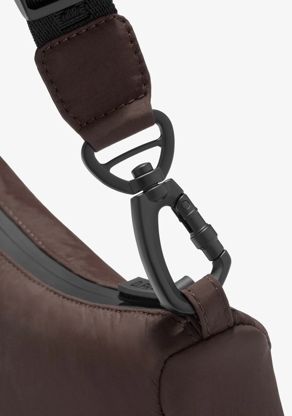 Round Nylon Crossbody Bag Brown - Image 5