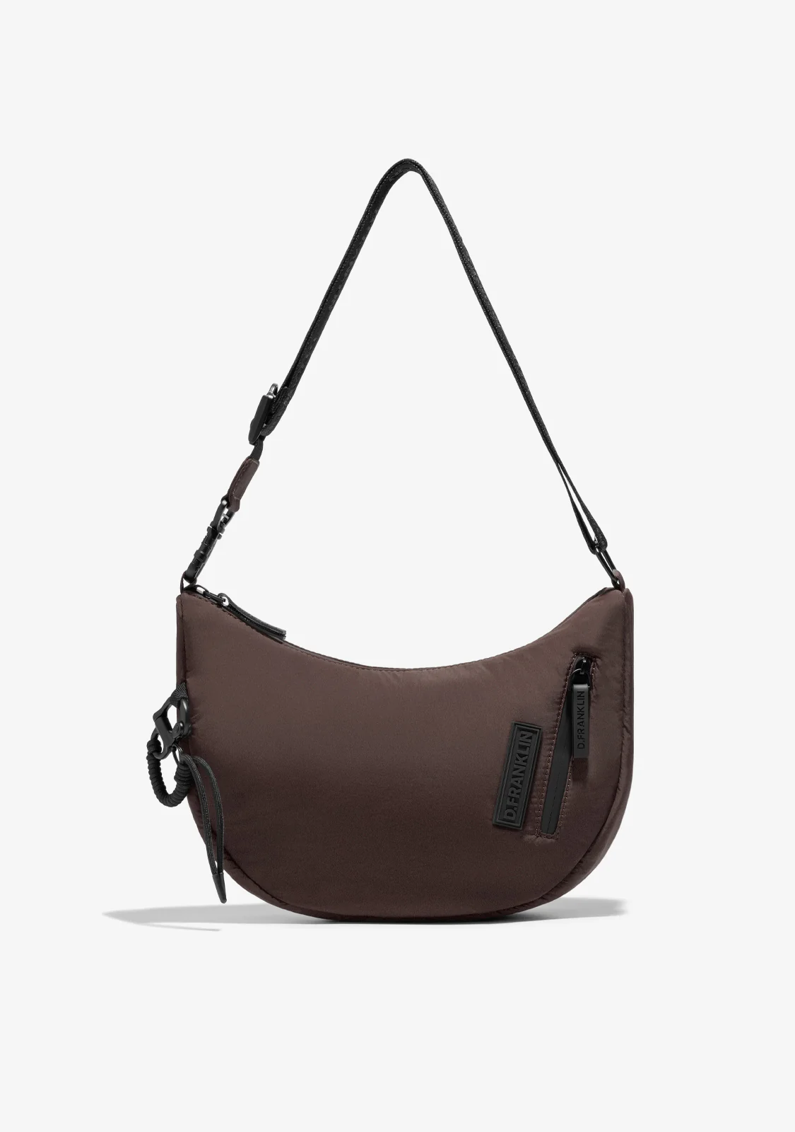 Round Nylon Crossbody Bag Brown + Custom Set Fuchsia - Image 8