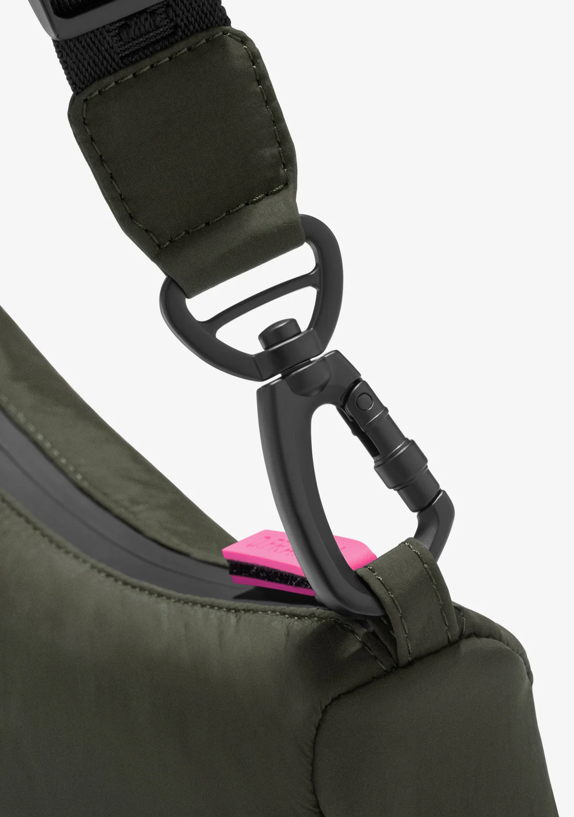 Round Nylon Crossbody Bag Green + Custom Set Fuchsia - Image 5
