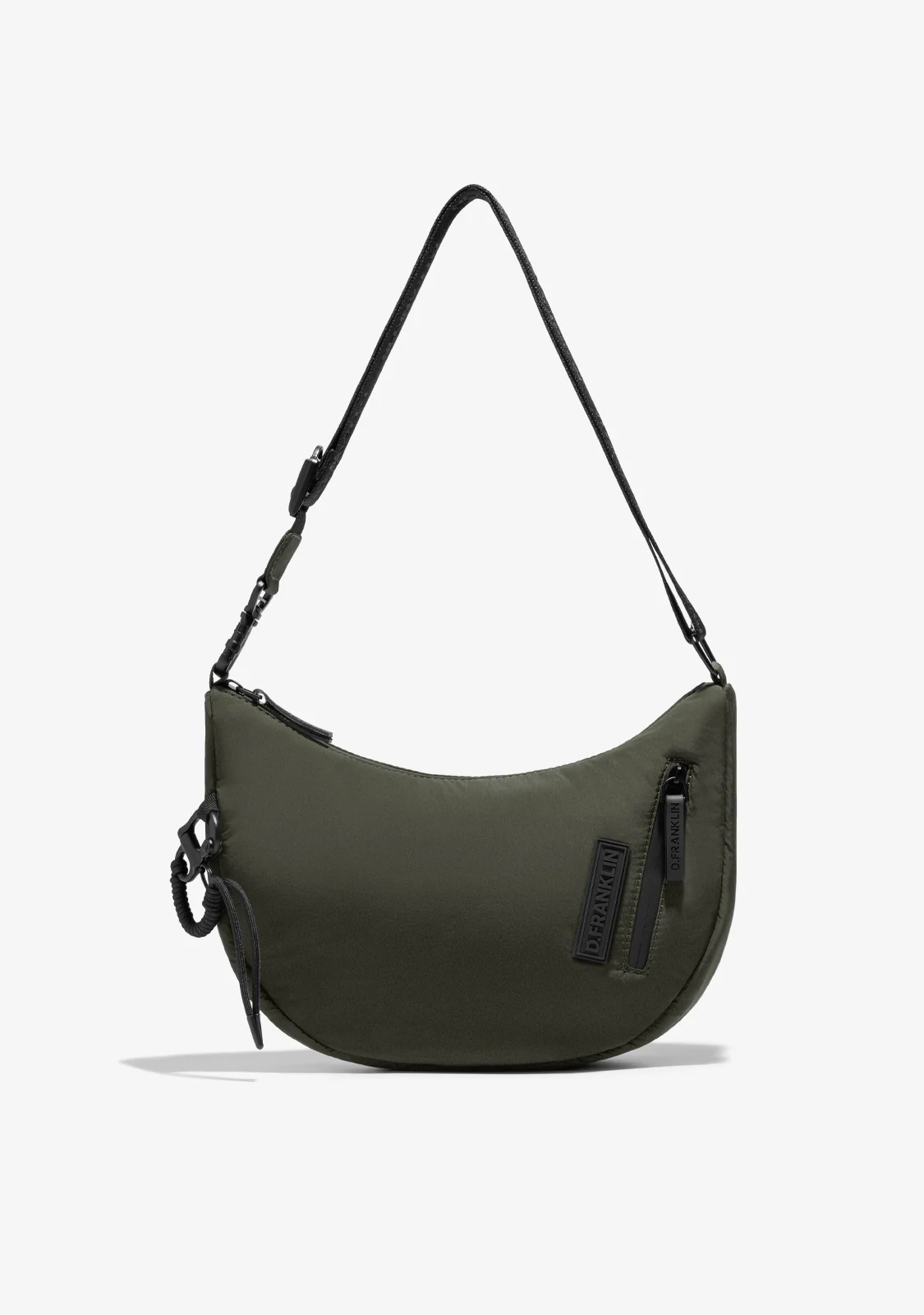 Round Nylon Crossbody Bag Green + Custom Set Fuchsia - Image 8