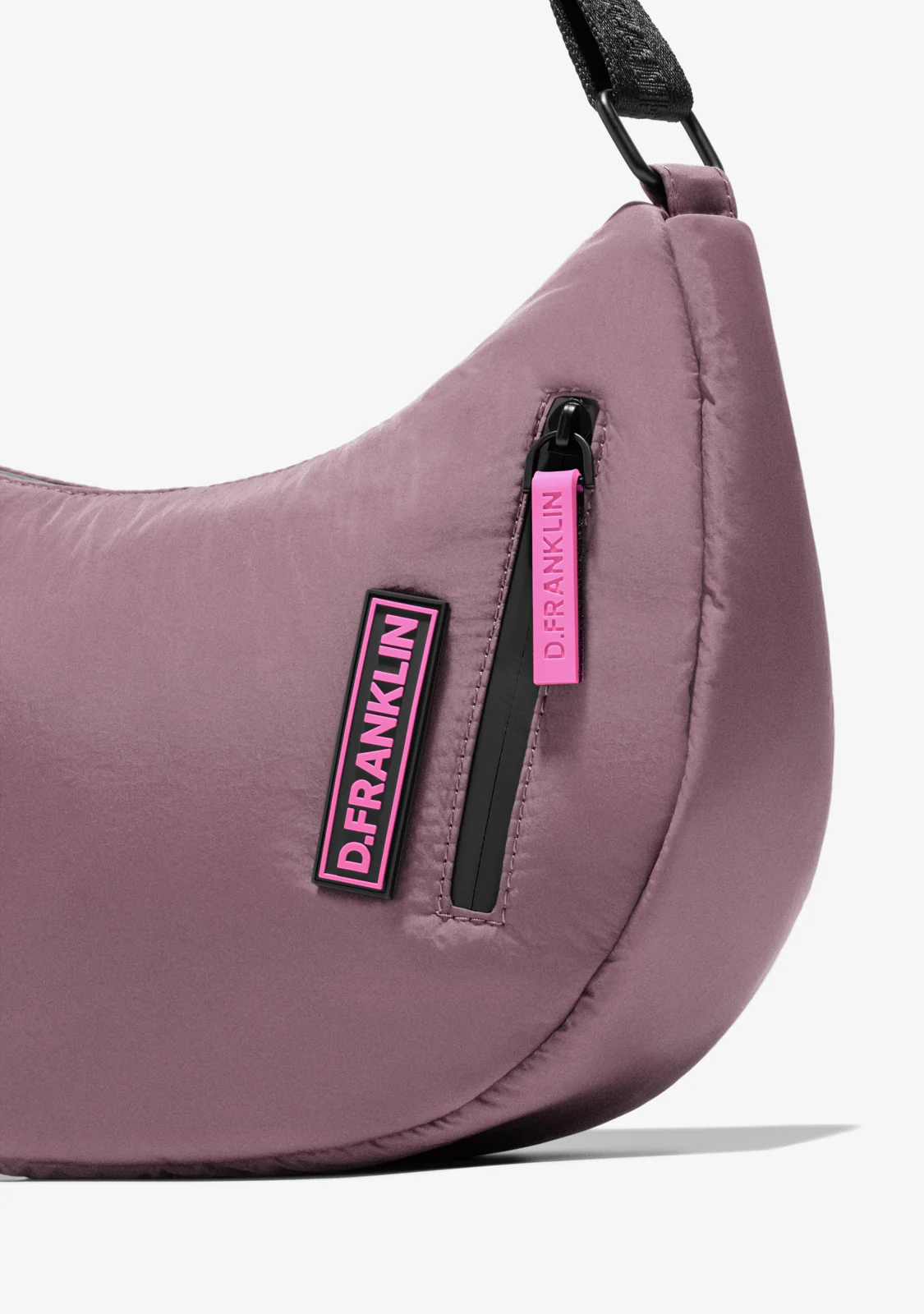 Round Nylon Crossbody Bag Pink + Custom Set Fuchsia - Image 3