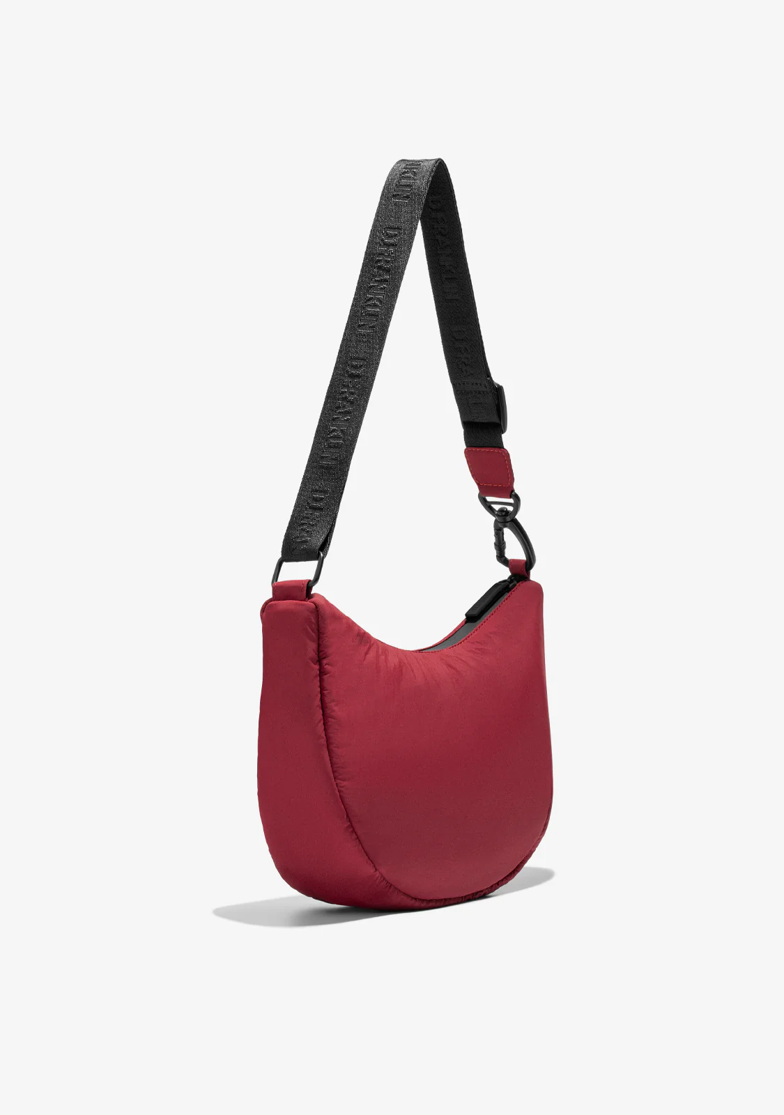 Round Nylon Crossbody Bag Red - Image 2