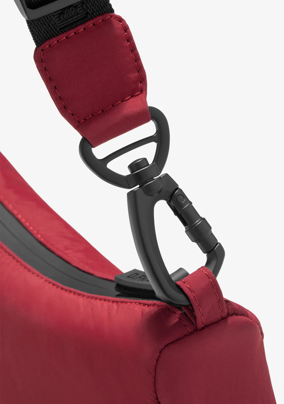 Round Nylon Crossbody Bag Red - Image 5