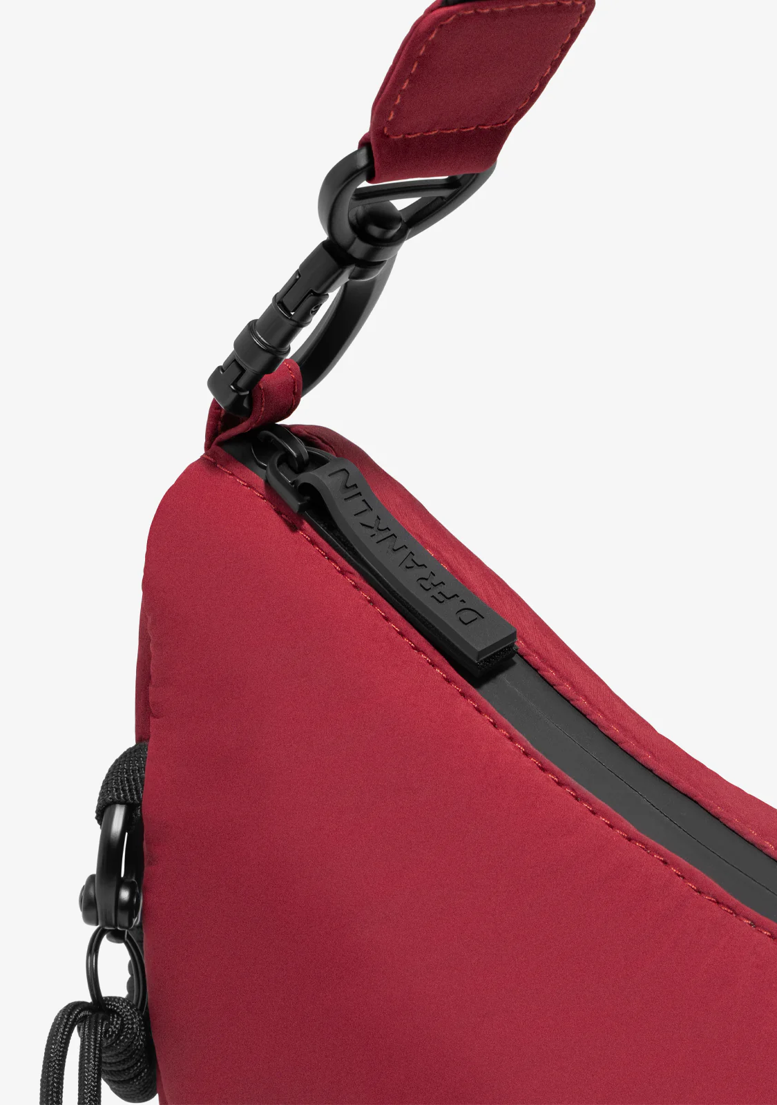 Round Nylon Crossbody Bag Red - Image 6