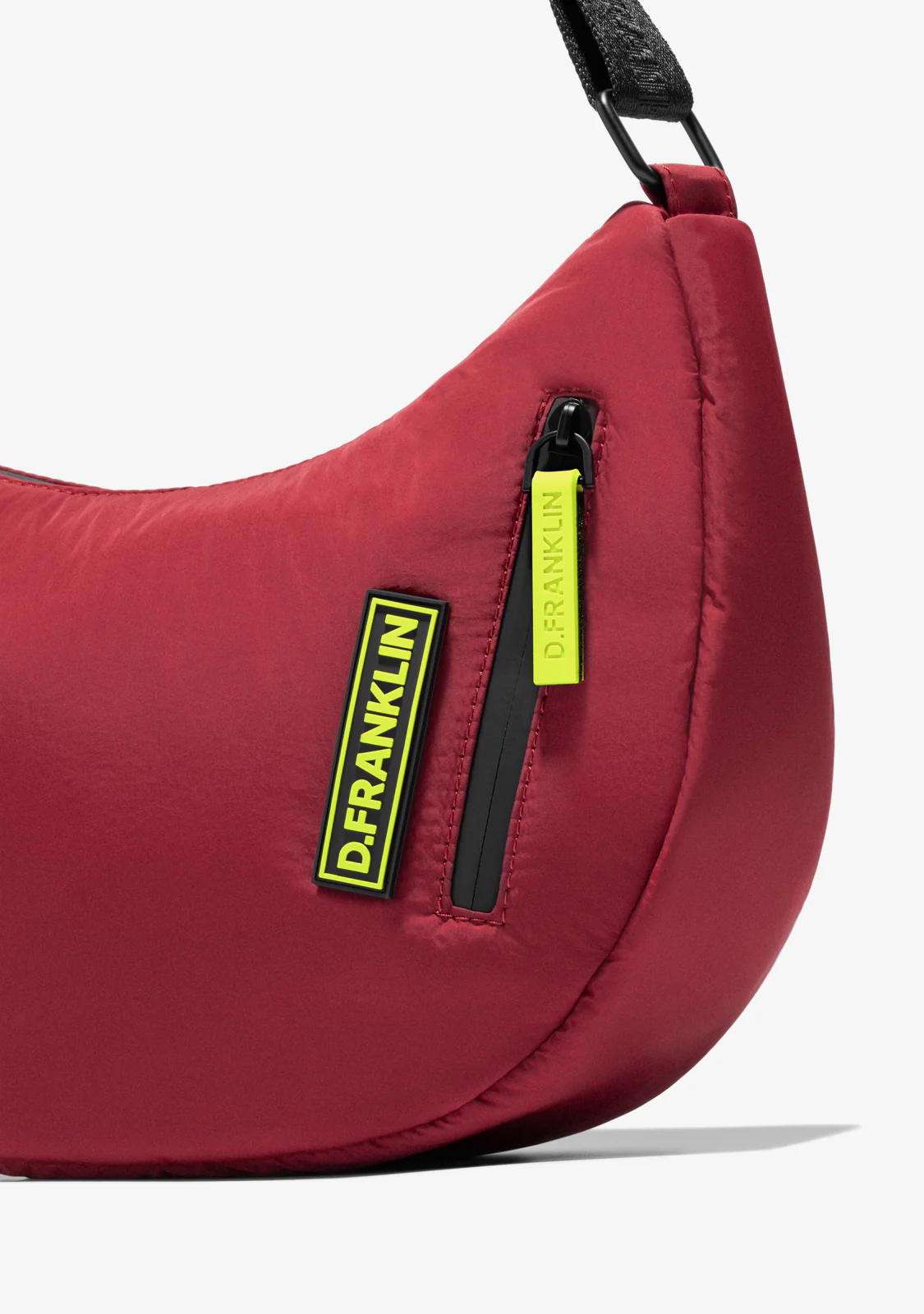 Round Nylon Crossbody Bag Red + Custom Set Lime - Image 3