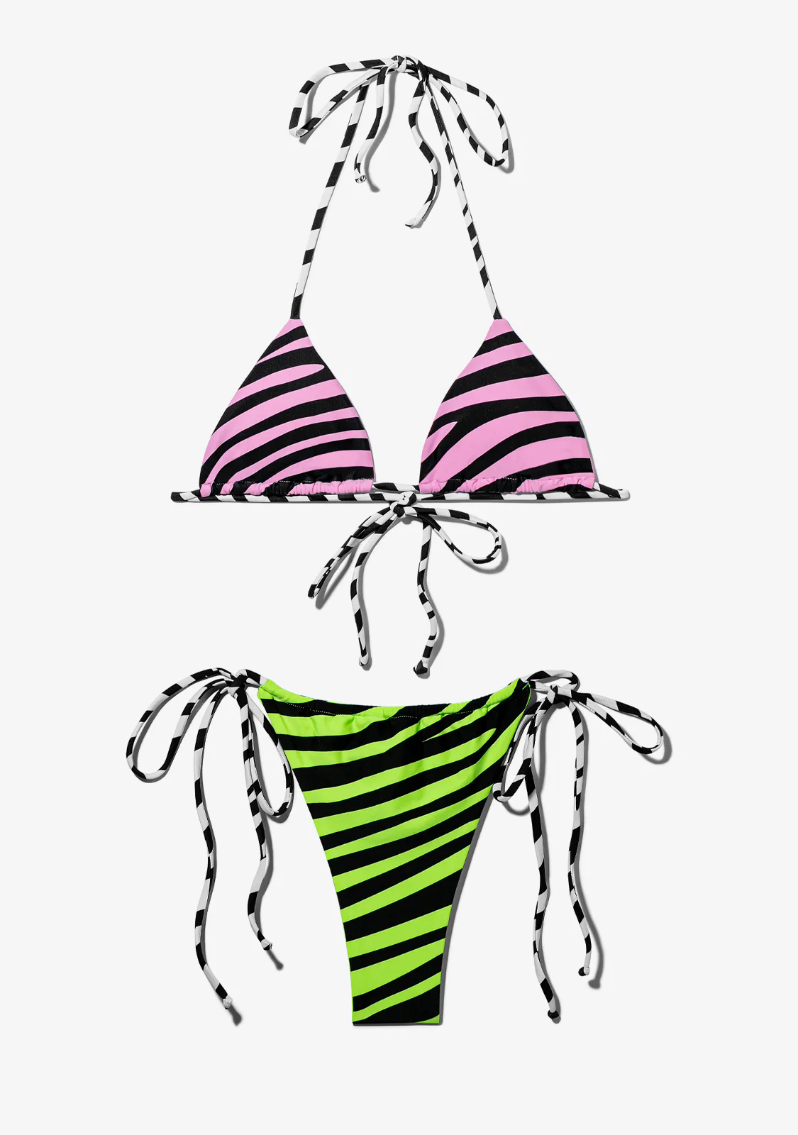 Samoa Top Zebra Pink + Samoa Bottom Zebra Lime Bikini - Image 2