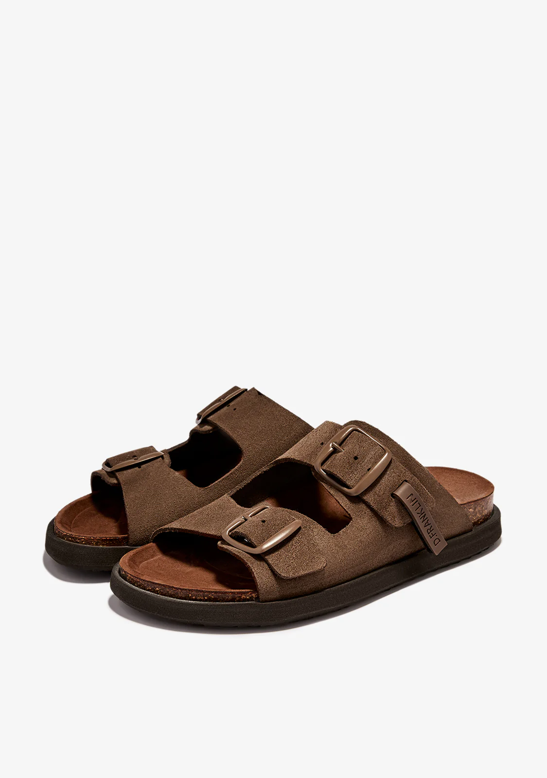 Vibe Sandals Buckle Suede Chocolate - Image 2