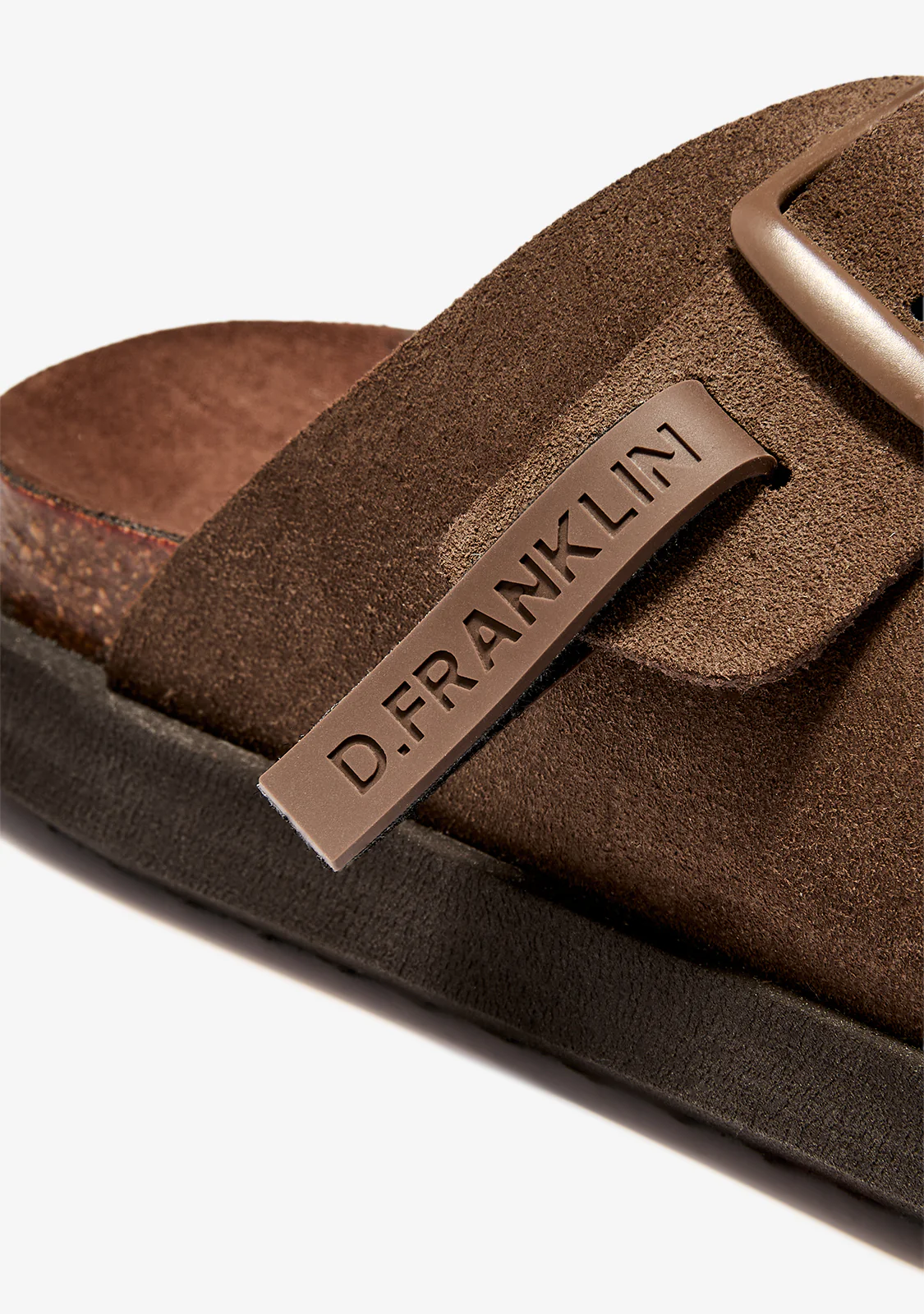 Vibe Sandals Buckle Suede Chocolate - Image 3