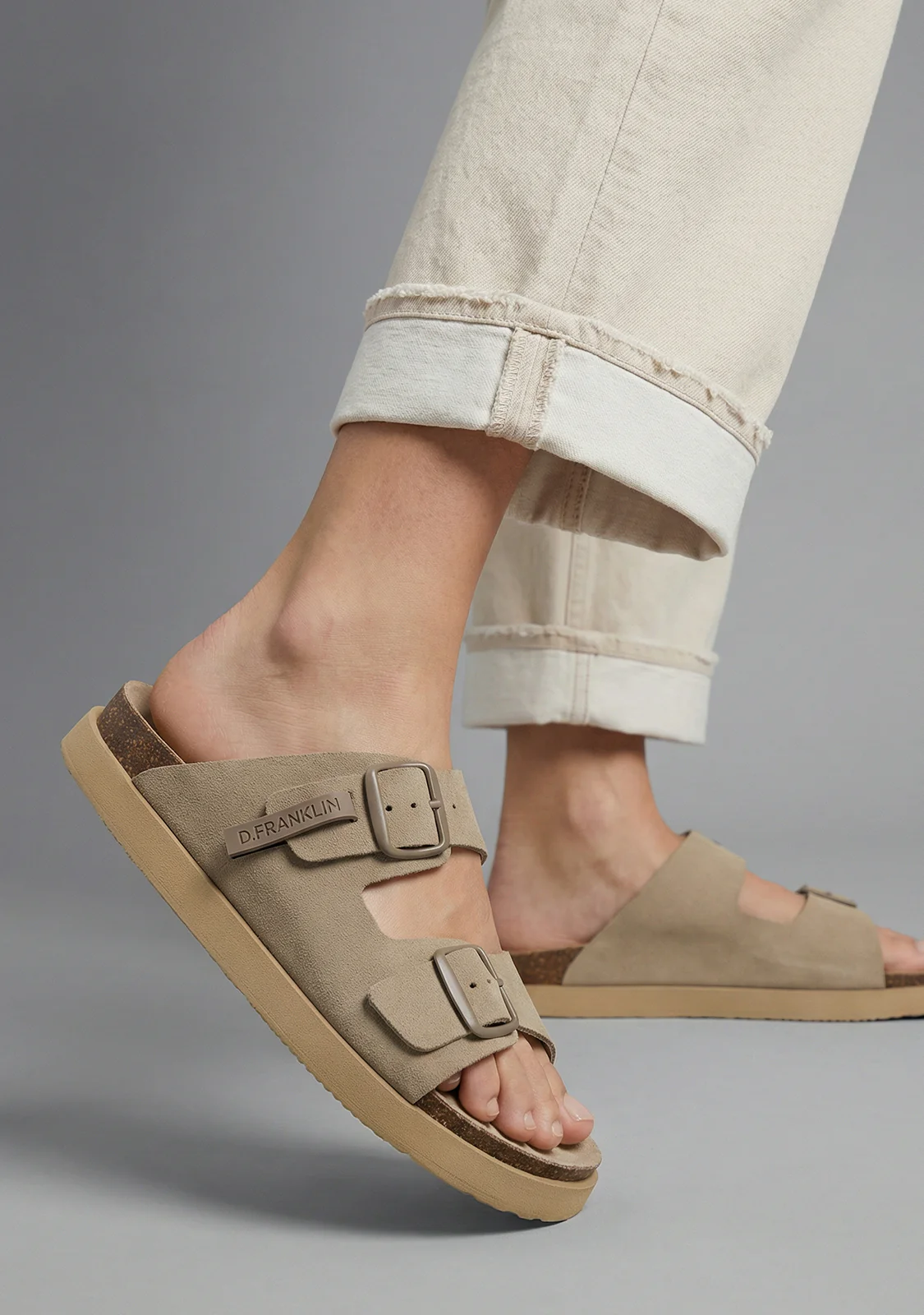 Vibe Sandals Buckle Taupe - Image 5