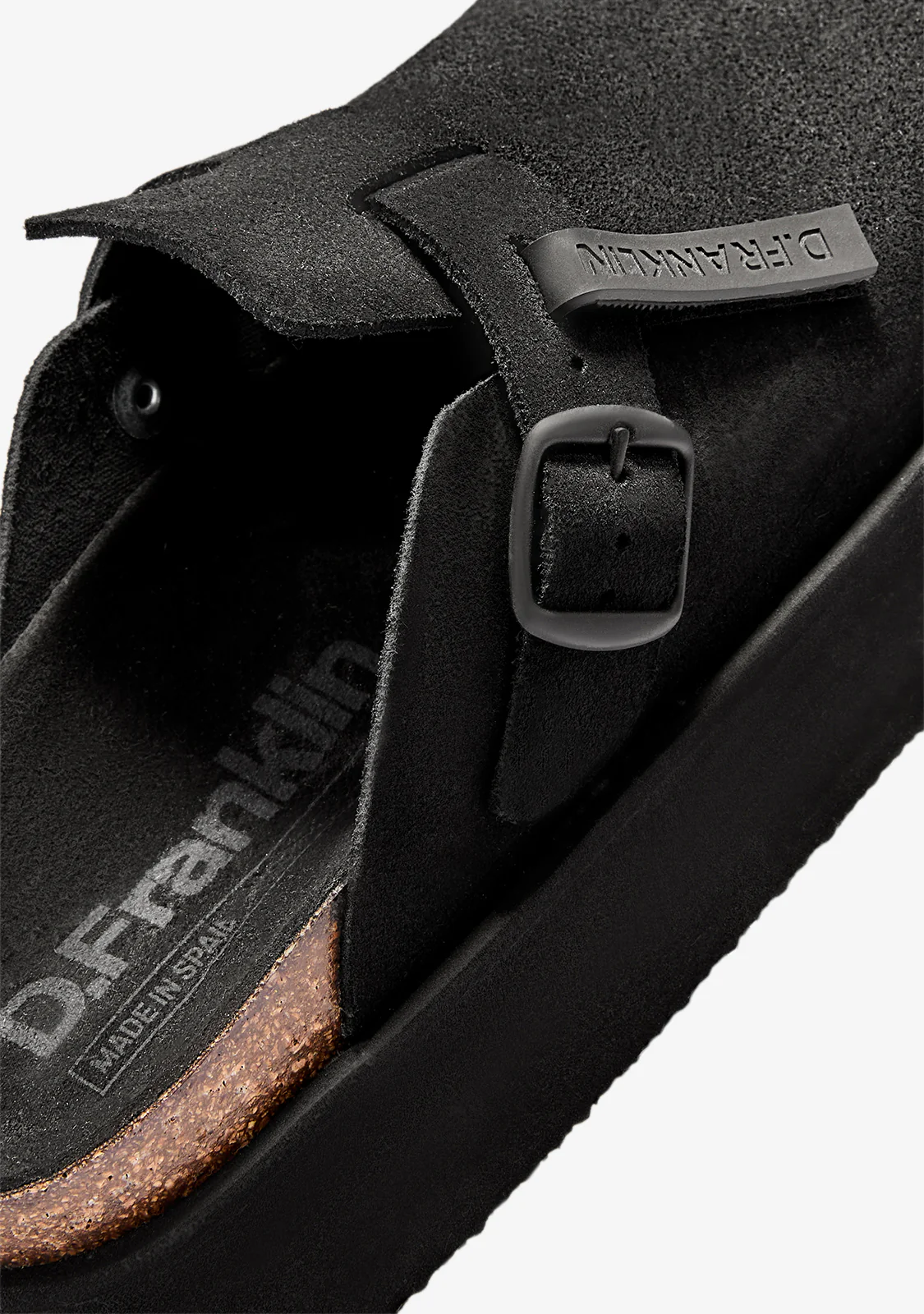Vibe Sandals Clog Platform Suede Black - Image 3
