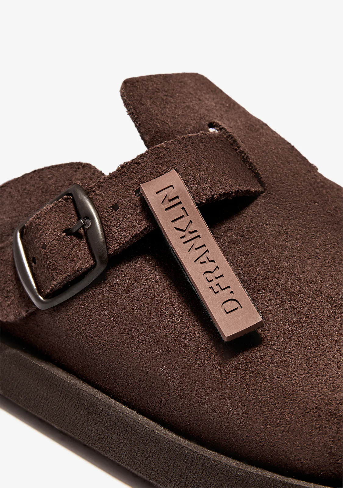 Vibe Sandals Clog Suede Chocolate - Image 3