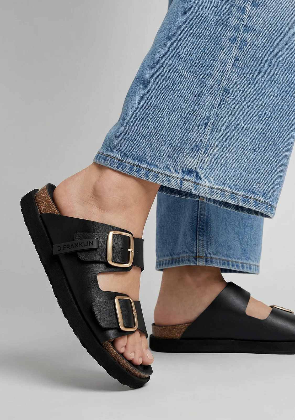 Vibe Sandals Gold Buckle Champion Black - Image 5