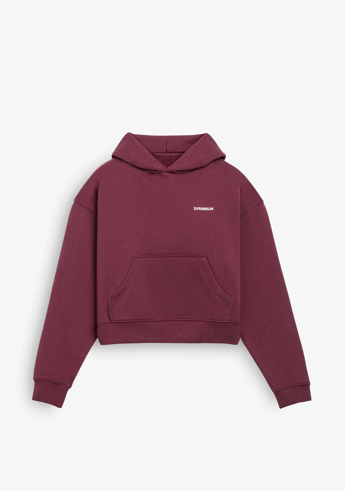 Worldwide Crop Hoodie Wine - Image 2