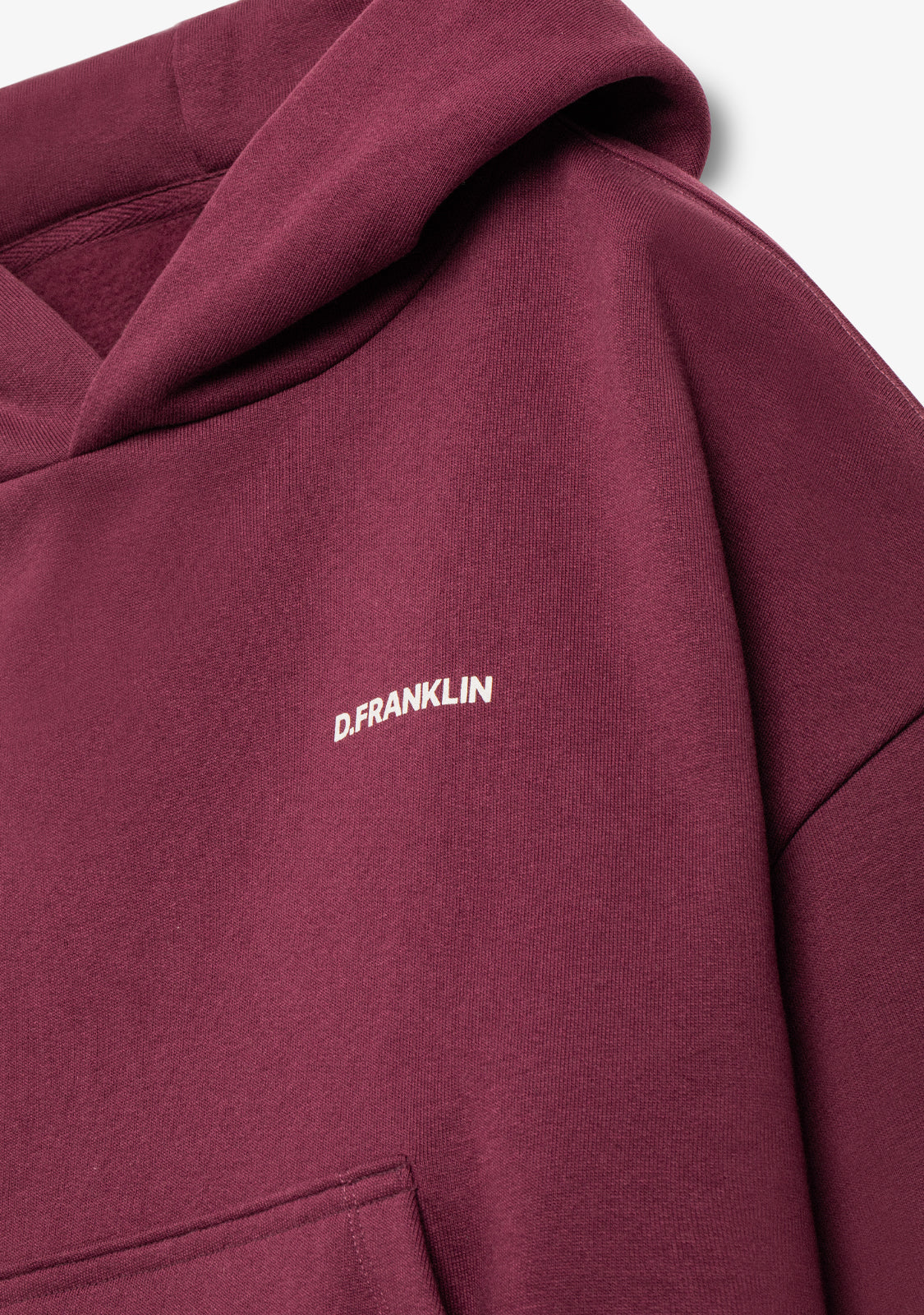 Worldwide Crop Hoodie Wine - Image 3
