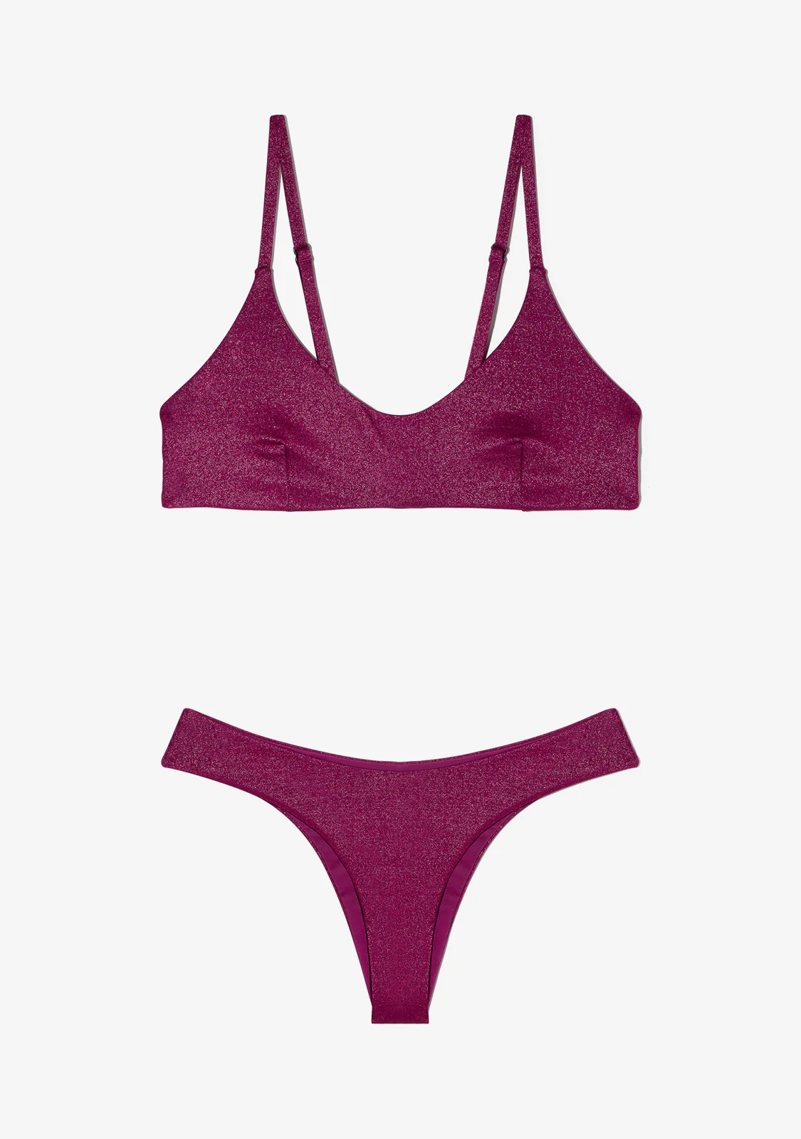Zoe Top + Ava Bottom Mulberry Glimmer Bikini - Image 2